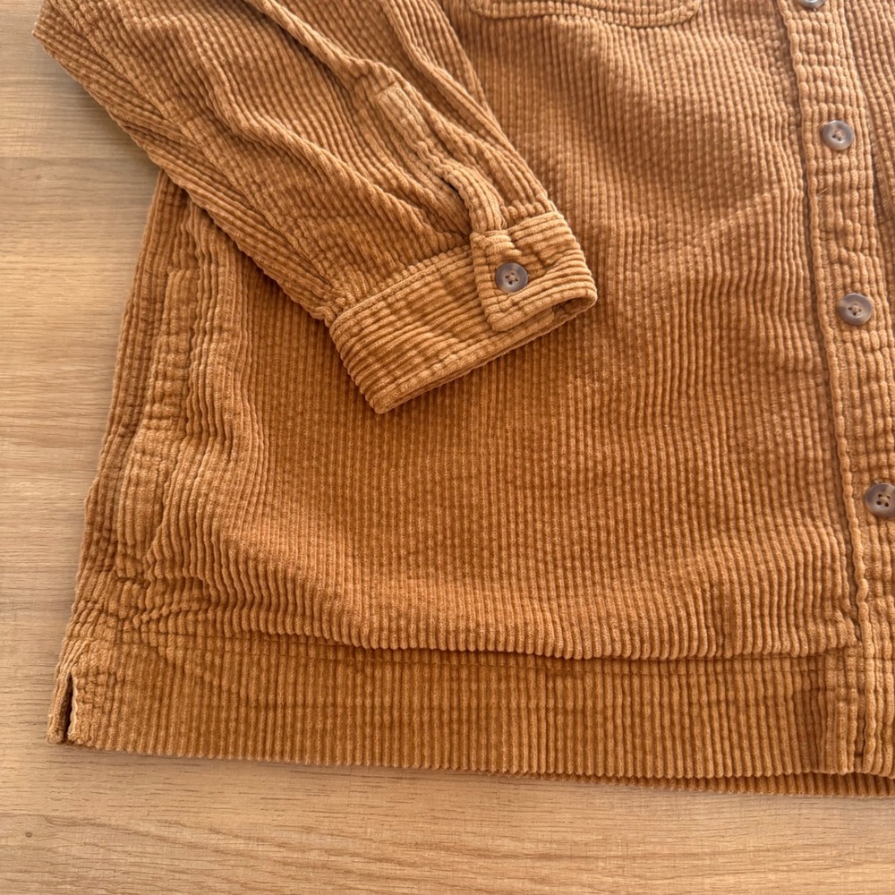 LL Bean Womens 2X Plus Brown Corduroy Button Down Shirt Cotton Caramel - Picture 2 of 7